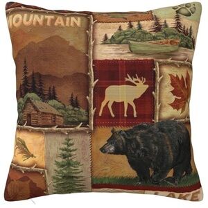 Rustic Wildlife Throw Pillow covers